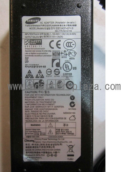 New Samsung AD-4219S 14V 3A AC-DC Adaptor Power Supply for Samsung S22C300HS A2514-DSM